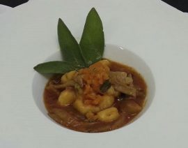 Gnocchi di zucca in salsa di funghi pleurotus