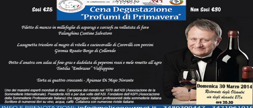 Profumi di primavera nella cena organizzata da Molise Gourmet