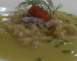 Orzotto con calamaretti e zafferano